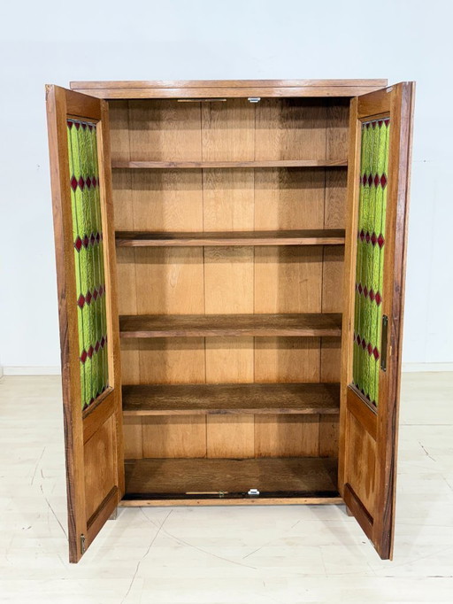 Very beautiful Louis Philippe fan-shaped cabinet/bookcase, circa 1880