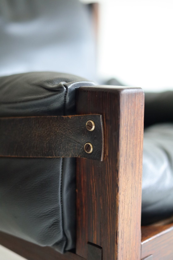 Vintage Armchair model S15, Pierre Chapo 1960s, Wood, Leather, Brown (photo 3 of 9)