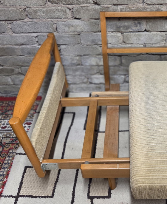 Image 1 of Divano trasformabile vintage Stella in stile scandinavo, in legno di faggio - anni '70