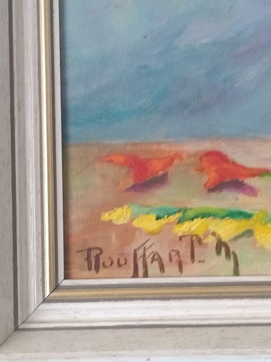 Image 1 of Oil painting on panel – Still life with gladioli