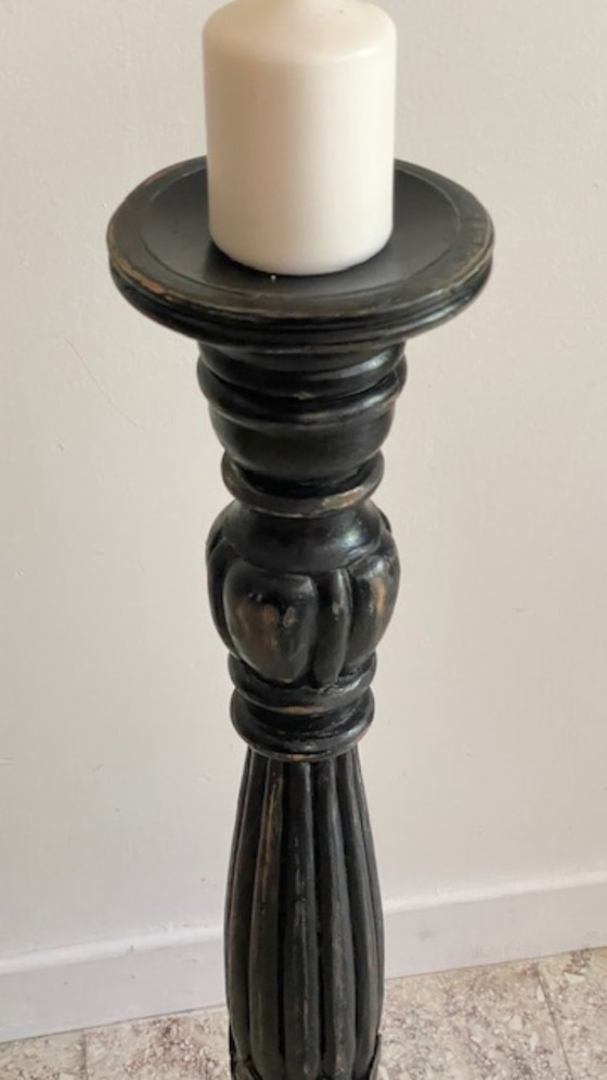 Kandelaar/kaarsenhouder 65 cm massief eikenhout – Kandelaars en kaarsen, Wood (photo 11 of 29)