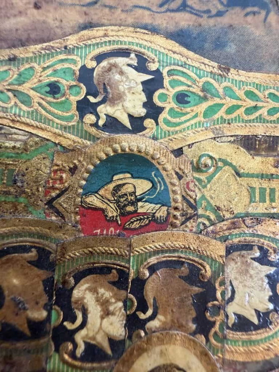 Arte collage, specchio ricoperto di fascette di sigari – Dipinti e disegni, Carta (photo 16 of 16)