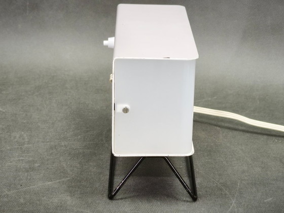 1970s Pokrok Žilina PS 11 Industrial Table Lamp, Czechoslovakia, Metal, Plastic, White (photo 7 of 10)