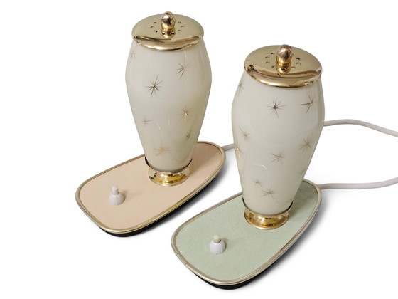 Image 1 of Pair of extremely rare bedside lamps / table lamps, 1950s