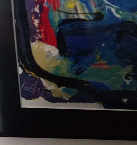 Image 1 of Karel Appel, « Jouer en bleu » (encadré récemment)