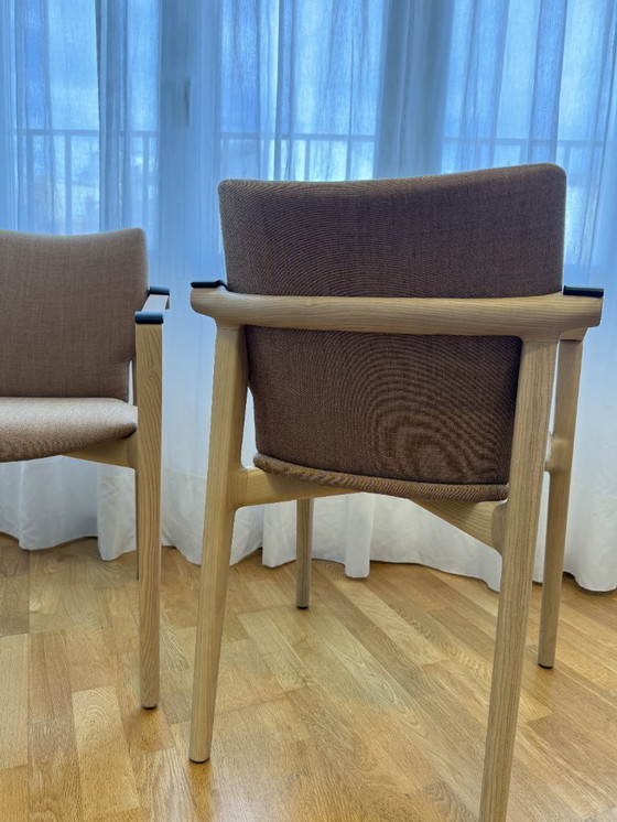 Image 1 of Fauteuils Philippe Starck Luba pour Andreu World - Frêne massif et cuir (lot de 2)