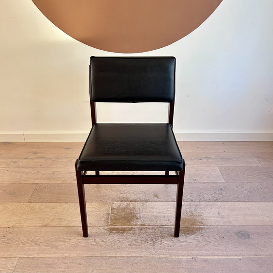 Image 1 of Vintage Topform eetkamerstoelen teak/skai set van 4