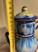 Vintage tweedelige theepot van steengoed van Alphonse Mouton