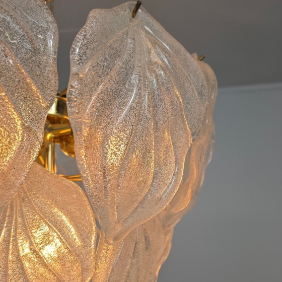 Image 1 of Lampe à suspension Murano Novaresi années 70 en verre glacé