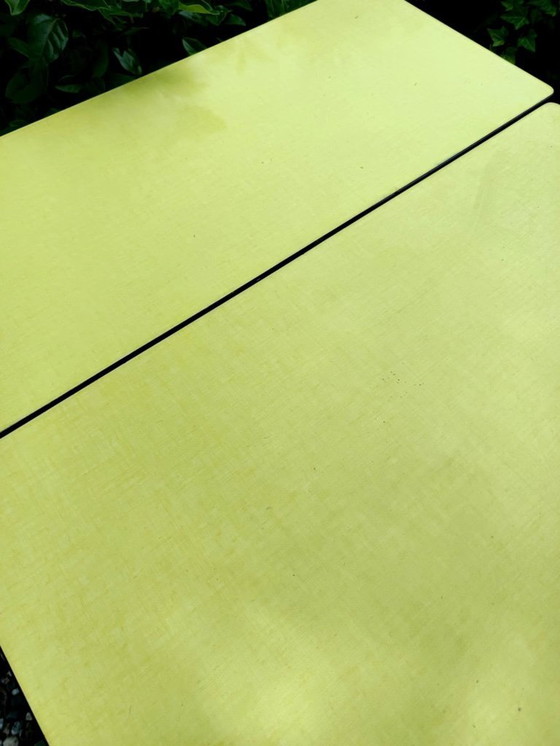 Image 1 of 1960s vintage lemon-yellow formica table