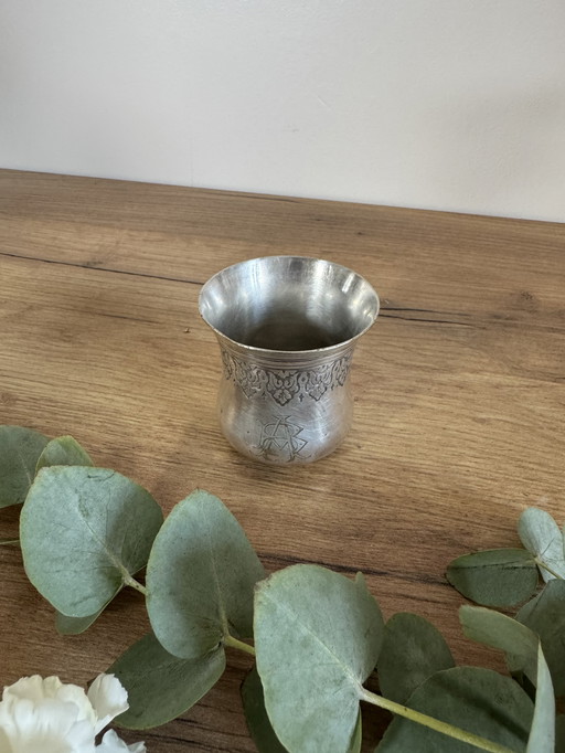 Tazza vintage in metallo argentato