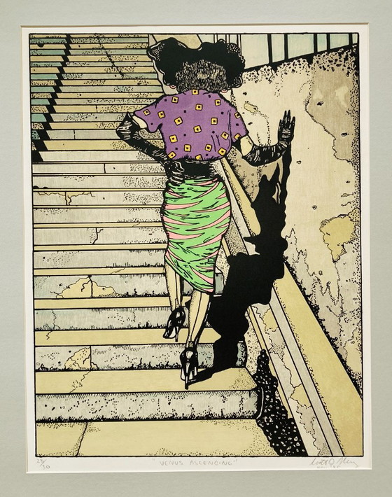 Image 1 of Vintage Amerikaanse Lithografie - Scott Neary - Venus Ascending