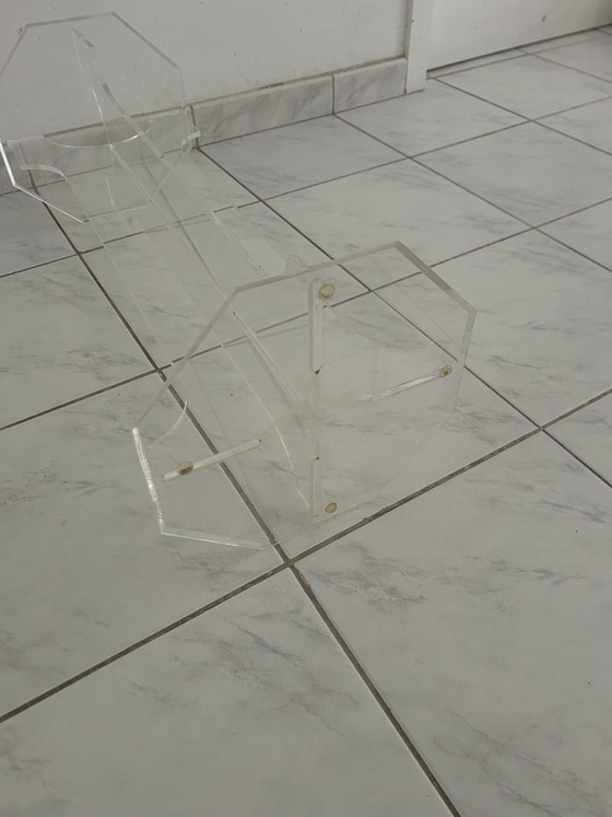 Image 1 of Supporto per piante vintage con colonna in plexiglass