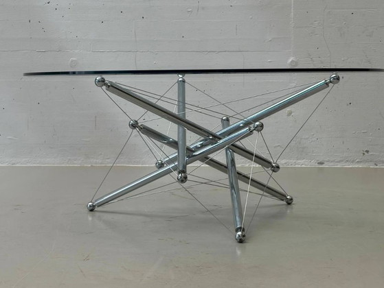Table basse Tensegrity 713 de Theodore Waddell pour Cassina, 1973 – Tables basses, Glass, Chrome, Vintage (photo 5 of 13)