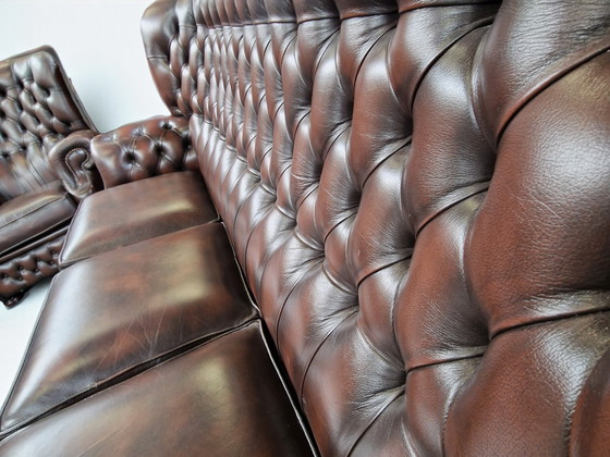 Image 1 of Springvale Woburn lounge-set in hand-finished chestnut top-grain leer