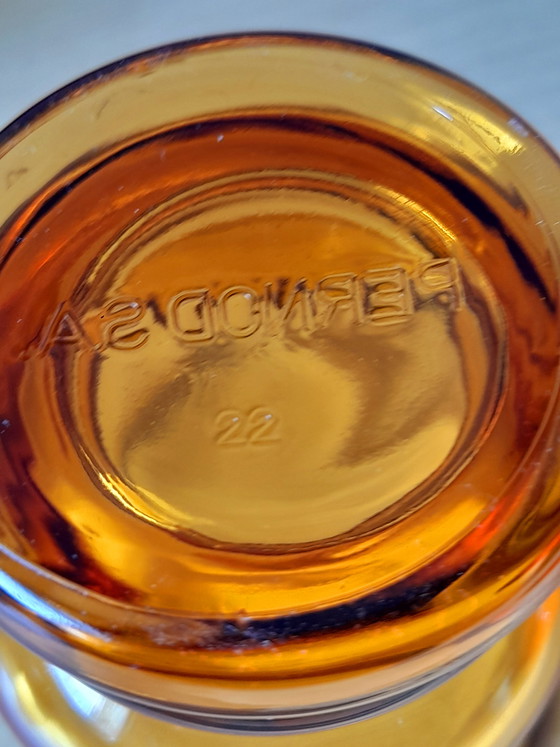 Image 1 of Set aus acht bernsteinfarbenen Gläsern, Pernod 1970
