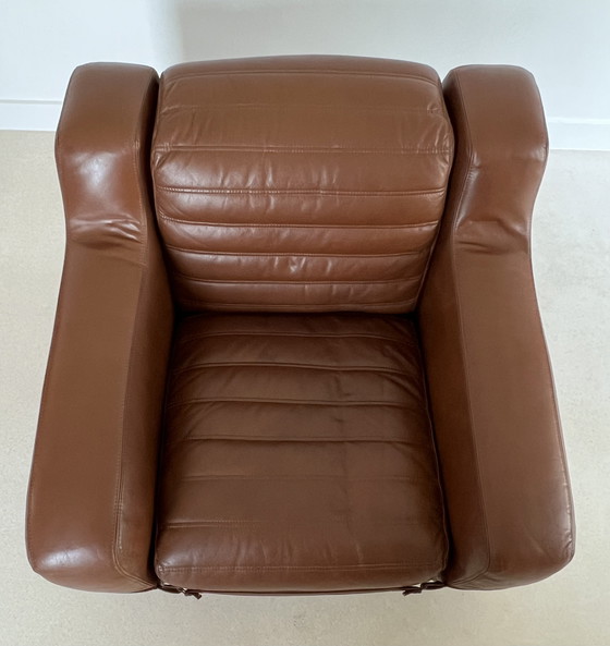 Image 1 of Poltrona prototipo in similpelle marrone di Michel Ducaroy, Francia, anni '70