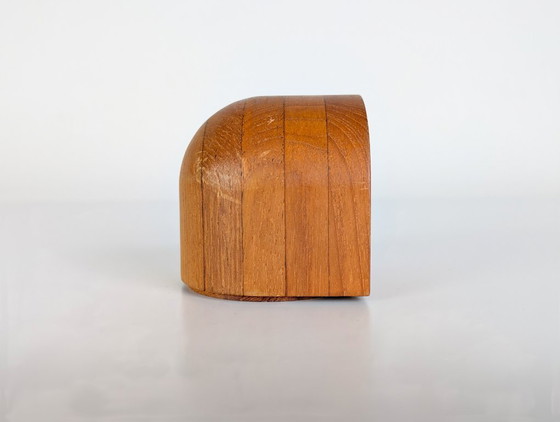 Image 1 of Reloj de mesa original de mediados de siglo, diseño danés, estilo escandinavo, teca, década de 1960.