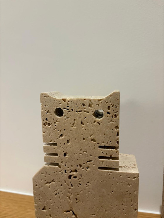 Image 1 of Coppia di gatti in travertino, Fratelli Mannelli, Italia, anni '70