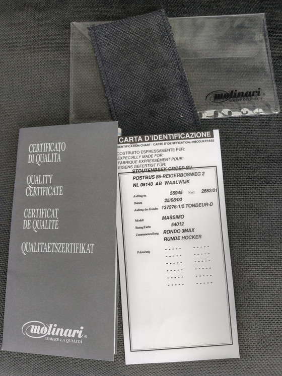 Sofá original italiano de diseño curvo – Molinari Massimo (con certificado y recibo) – Sillones, Textile (photo 2 of 6)