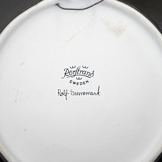 Image 1 of Assiette en céramique décorée "Atlantis" par Rolf Sinnemark pour Rorstrand, années 1980