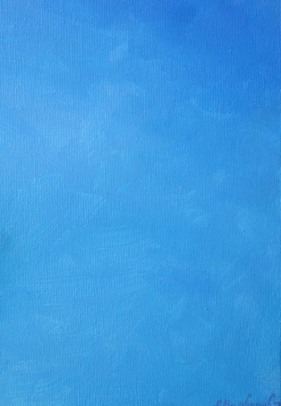 Original Oil Painting Modern Art Symbolism Sky Minimalism Flag – Paintings & Drawings, Canvas (photo 7 of 7)