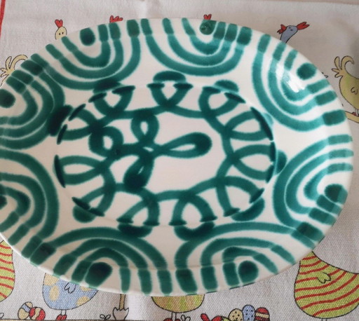 Gmundner Ceramic Bowl Green Flamed