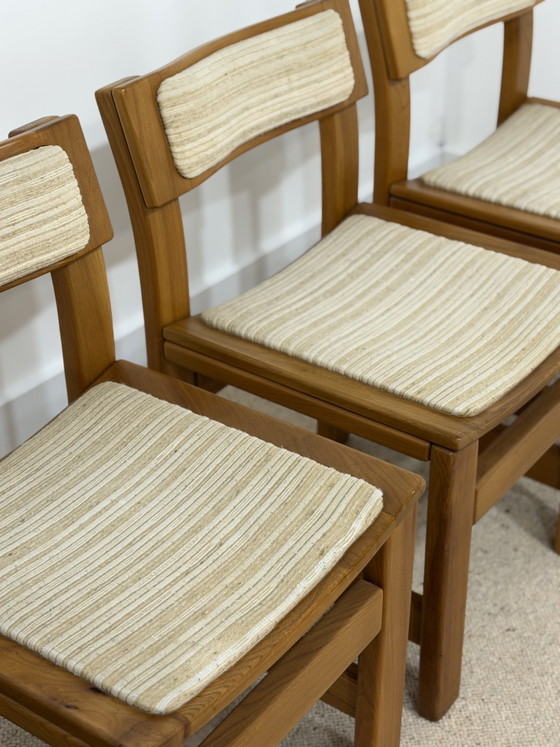 4 Vintage massief iepenhouten eetkamerstoelen jaren 70 – Wood (photo 8 of 12)