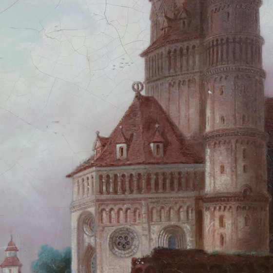 Image 1 of Worms Cathedral, Oil Painting on Board, 19th Century