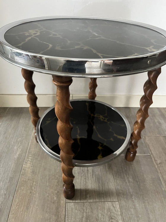 Image 1 of Pratique Art Déco Bijzettafel avec schildpad Shell Accenten