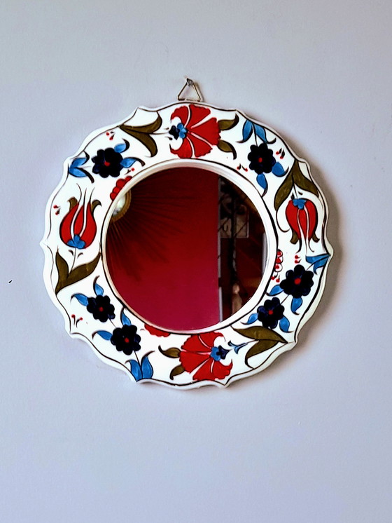 Image 1 of Bloemen keramische spiegel