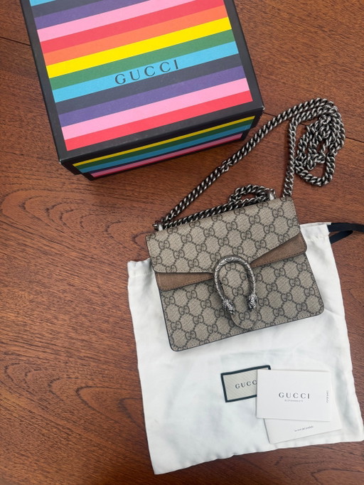 Gucci Dionysus GG Supreme Crossbody Bag – Complete Set – crossbody tassen