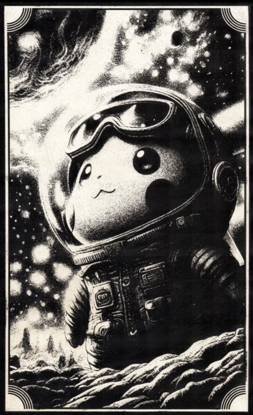 Kunstwerk Pikachu (Pokemon) Lightyears from home