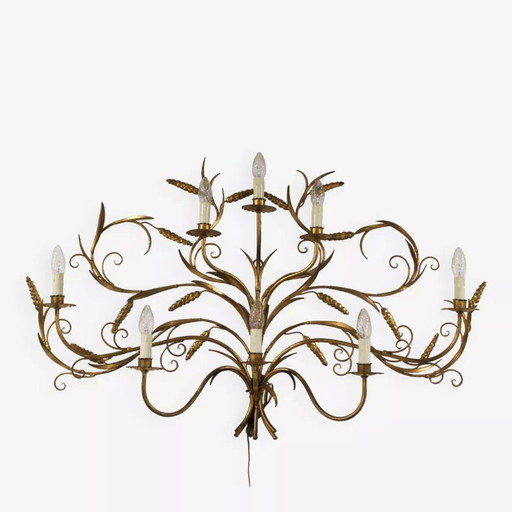 Imposante applique murale Hans Kögl, 8 feux, 70’s.