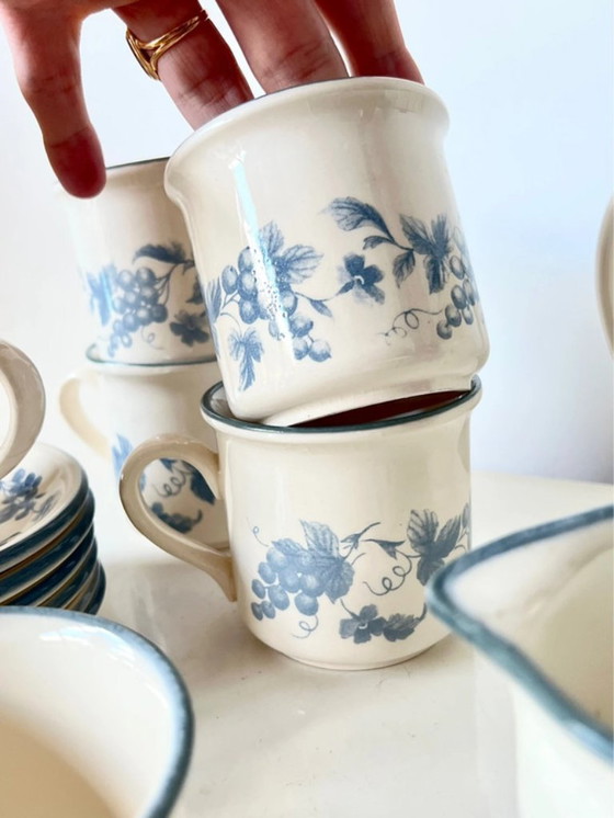 Image 1 of Servizio da caffè d'epoca Staffordshire Potteries - uva blu - anni '70