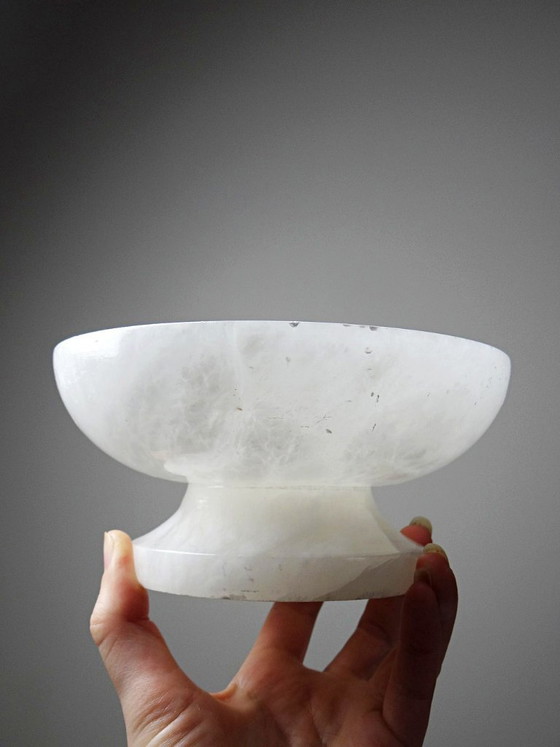 Image 1 of Vintage white alabaster bowl or trinket dish, Italy, 1960s-1970s