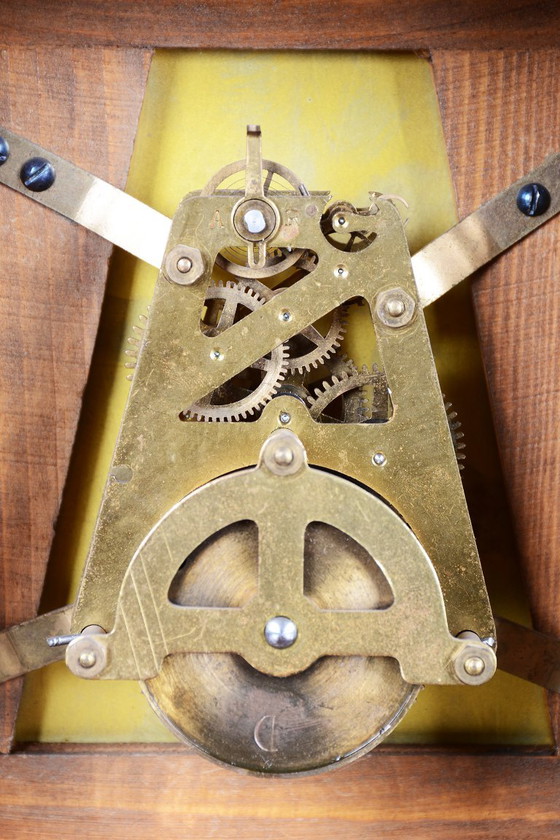 Orologio da tavolo Art Déco originale, Noce, Ottone, Vetro, Rilucidato, Ceco, Anni '20 – Kienzle, Glass, Wood (photo 2 of 10)