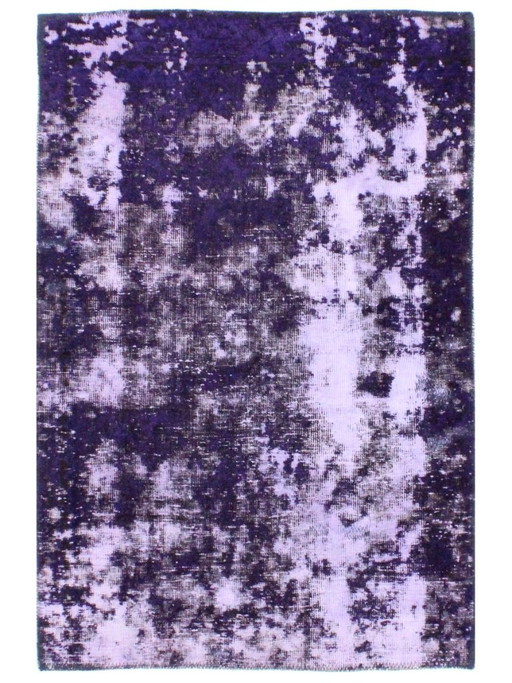 Oriental Hand-knotted Vintage Art Classic & Relief Design 115 x 77 cm Purple Color
