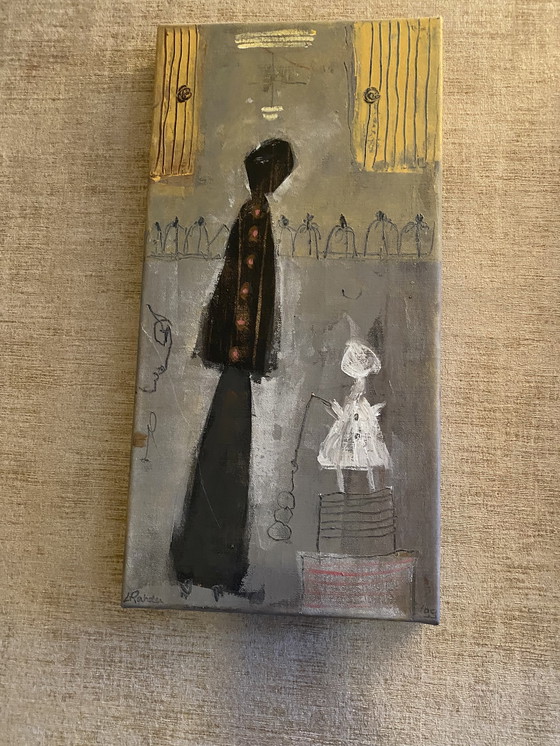 Image 1 of Olieverf schilderij Liesbeth Rahder 99 ‘moeder en kind’