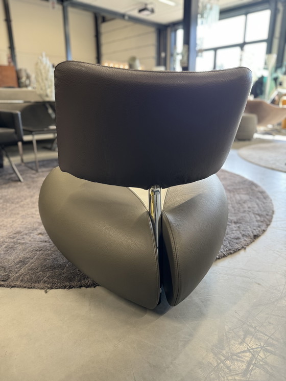 Image 1 of Sillón Leolux Pallone Senso Cuero Marrón Verde 