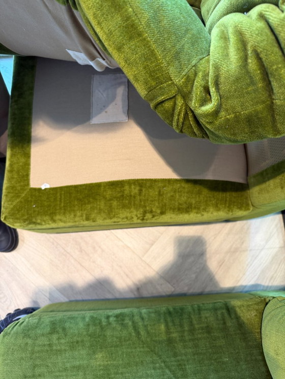 Image 1 of Divano modulare vintage in velluto verde muschio