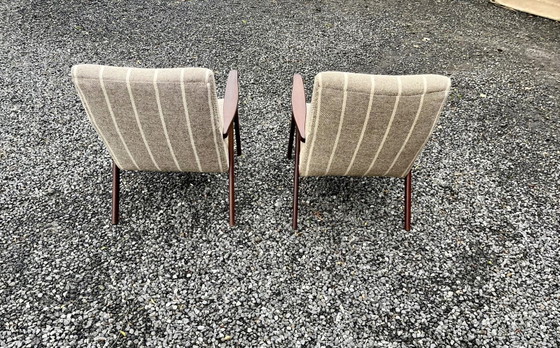 Mid Century Designer Teak Sessel JAROSLAV SMIDEK TON, Holz, Beige (Foto 4 von 6)