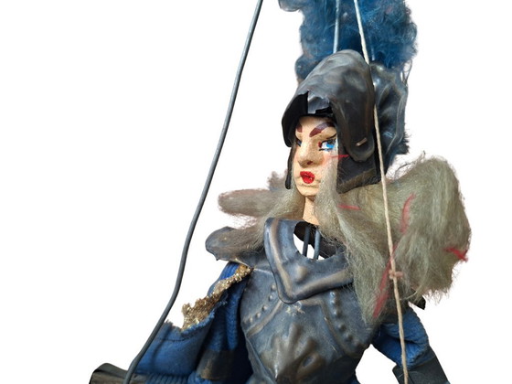 Image 1 of Couple de marionnettes siciliennes artisanales - Orlando et Angelica - Lanzafame Company