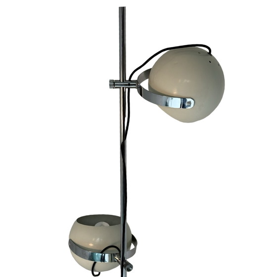 Image 1 of Gepo - Space Age Design / MCM Floor lamp with two shades - White - Fully original