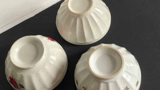 Image 1 of Vintage Pink and Gold Ceramic Bowls