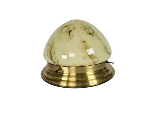 Niederländisches Design - Giso Gispen - Deckenleuchte - Marmorglas - Messing - 80er Jahre