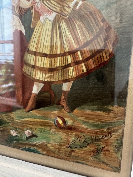 Image 1 of Gouache sur papier ancienne