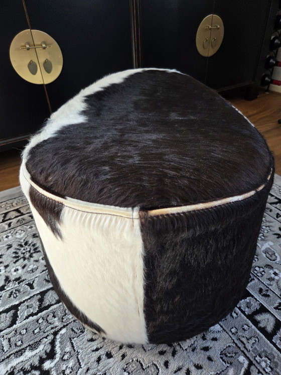 Image 1 of Ikea Cowhide Pouf - swivel