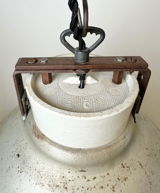 Image 1 of Grey Metal Industrial Factory Hanging Lamp, 1960s