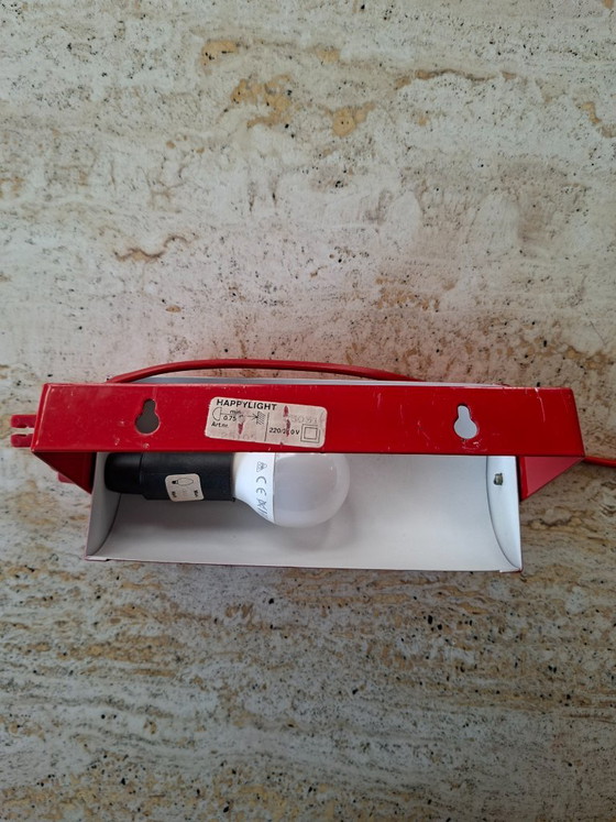 Applique rossa Vintage Happylight, anni '80, Metallo, Rosso, Modern (foto 11 di 13)